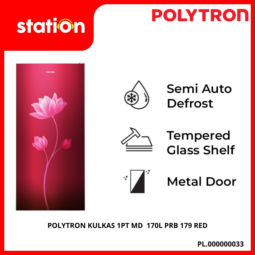 POLYTRON KULKAS 1PT MD  170L PRB 179 RED / PRB 177 BLUE / PRB 179B BLUE /