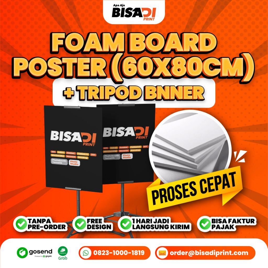PROMO Foam Board Poster 60 X 80 CM + Tripod Banner