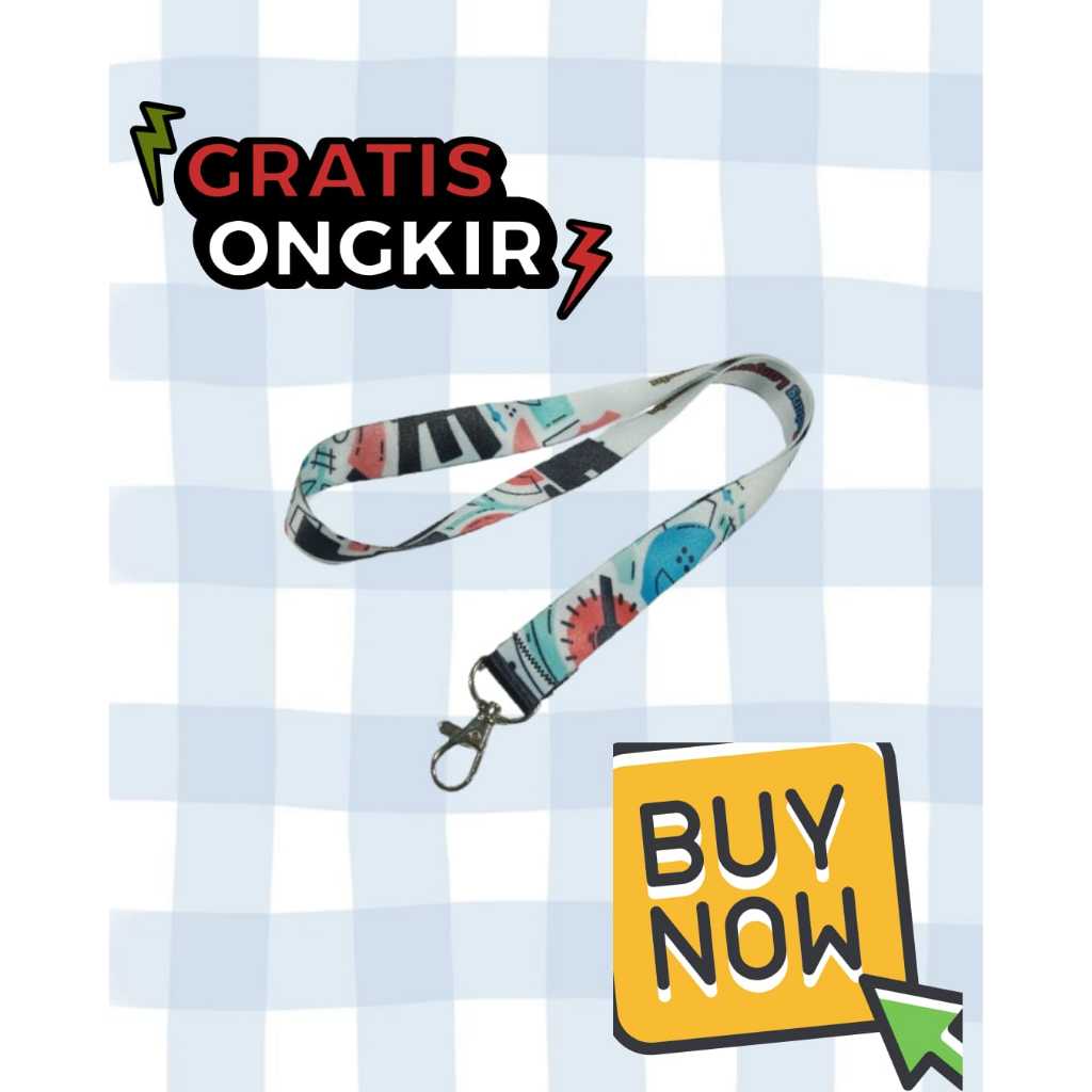 

Tali Lanyard Custom JAHIT Print Sublim 2cm cetak 2 muka / tali id card jahit printing / nametag