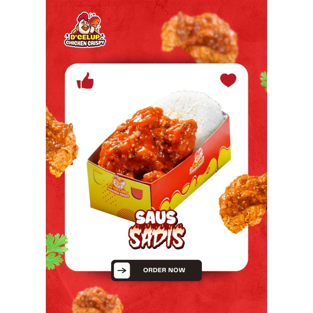 

Nasi+ Chicken celup saus Sadis