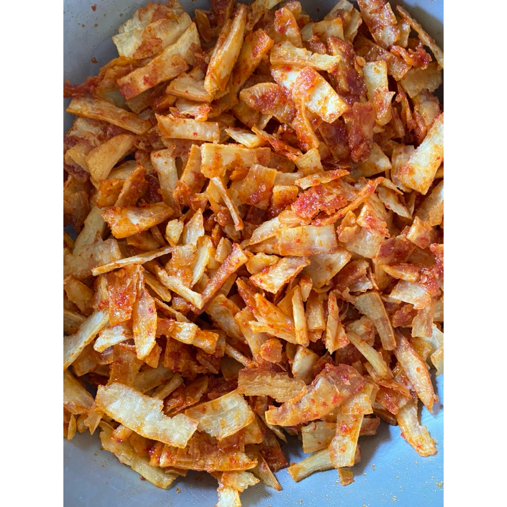 

Manggleng Pedas Manis / Keripik Singkong Pedas Manis Cemilan Gurih