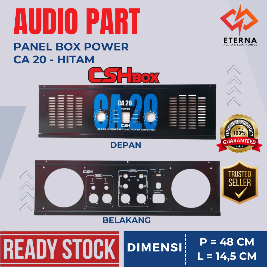 CSH PANEL / PLAT BOX POWER - CA 20 HITAM (3U)