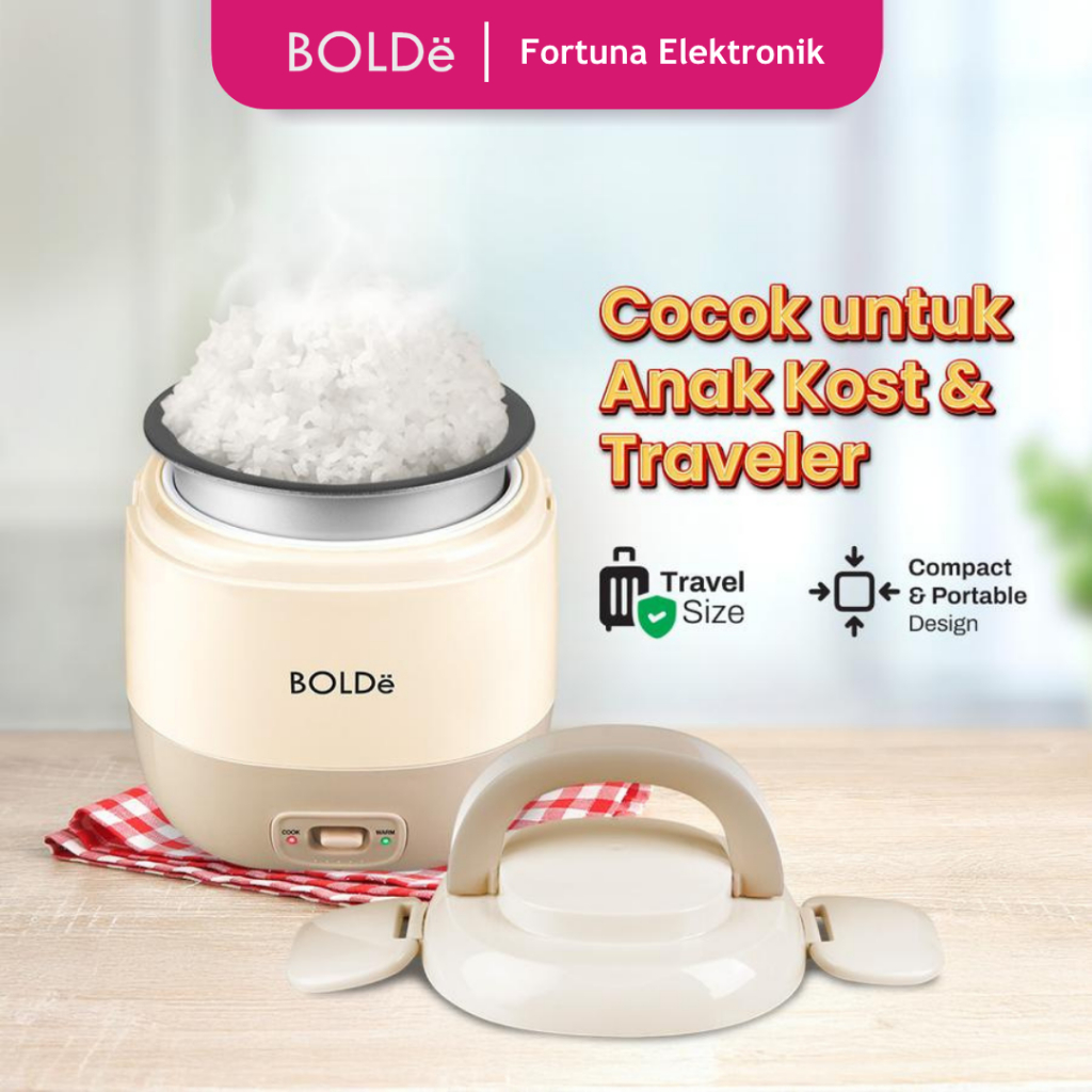 Hot Product Bolde Super Cook Mini 0.3 Liter Magic Com Travel Mini Anti Lengket