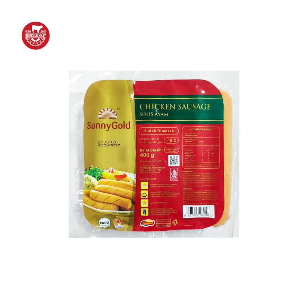 

Sunny Gold Chicken Sausage 400gr / Sosis Ayam isi 12 - Brothermeatshop