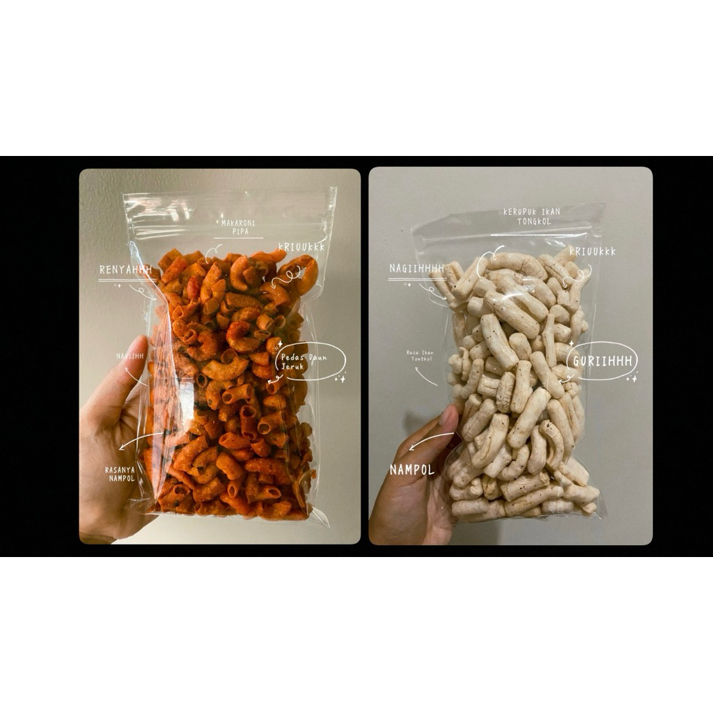 

PAKET BUNDLING; Kerupuk Ikan Tongkol; Makaroni Pipa Jeruk Nipis