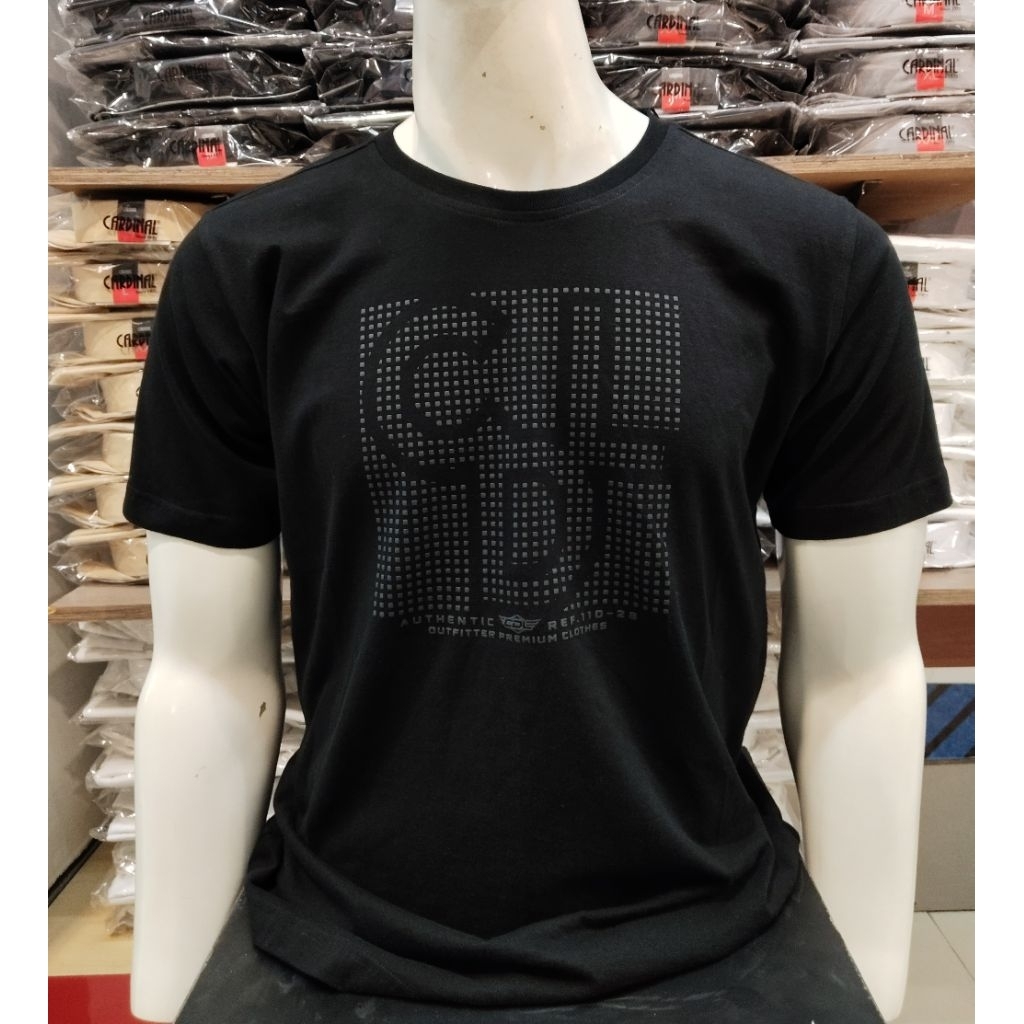 KAOS PRIA CDL BY CARDINAL JEANS REGULER FIT WARNA HITAM LENGAN PENDEK KUALITAS PREMIUM