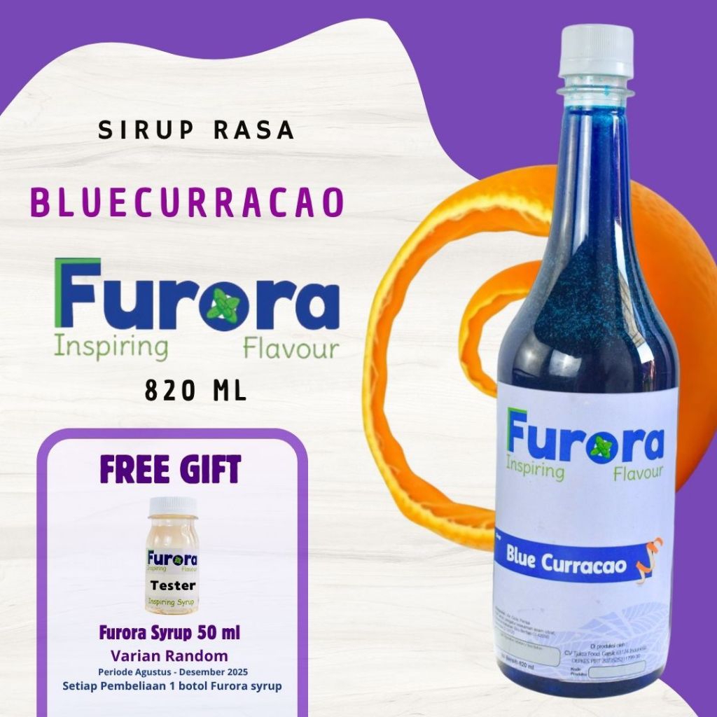 

Sirup Bluecurracao 820 ml - Furora Syrup l Sirup Cafe
