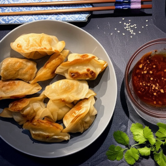 

Gyoza Salimah Food isi 10 pcs dengan chili oil