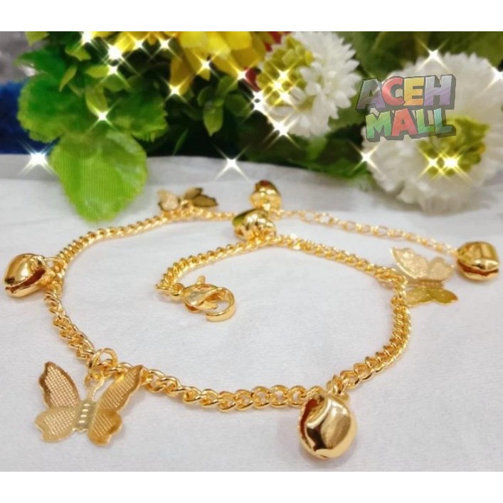 

Gelang Kaki/Tangan Wanita Dewasa Motif Kupu-Kupu Warna Gold – Xuping Cantik Elegan