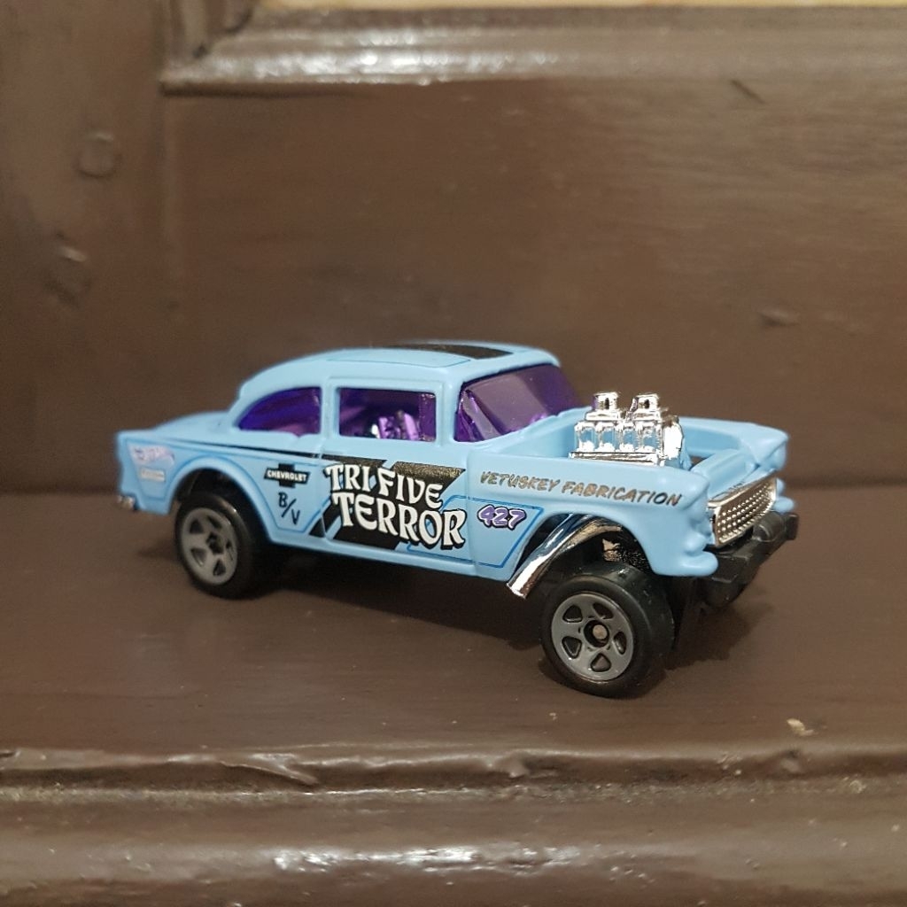 Hot Wheels 55 Chevy Bel Air Gasser 2023 Biru Muda Loose Diecast Hotwheels Langka Rare Miniatur Mobil