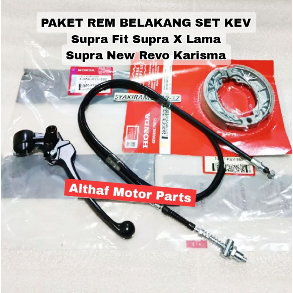 DUDUKAN HANDEL KANAN + KABEL REM + KAMPAS BELAKANG [ KEV RH ] HONDA  BRAKE SHOE [ KODE N001  ] SUPRA