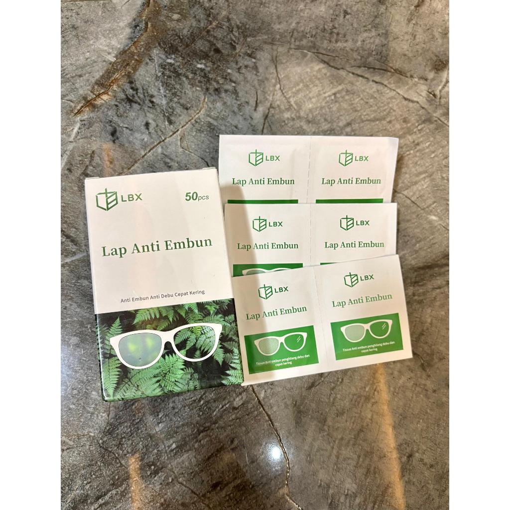 LBX 1 Box isi 50 Piece Tissue Tisu Tisue Lap Kacamata Anti Embun Kabut Anti Fog Wipes For Glasses Pembersih Penglihatan Lensa Melihat Dengan Jelas Kacamata Renang Helm Motor Kaca Mobil Spion Motor Cermin Kamar Mandi Googles Anti Debu LBX KACA MATA