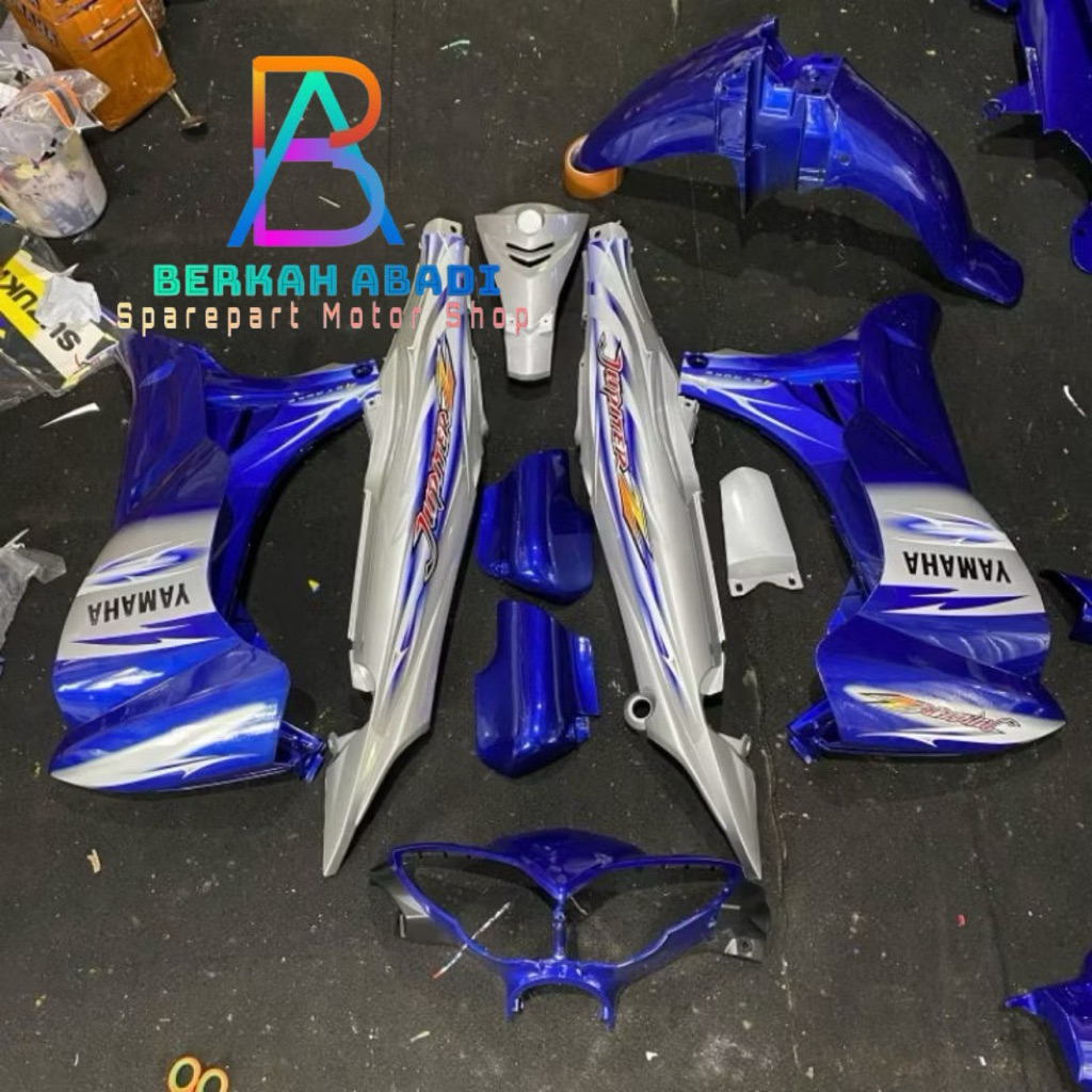 Kwalitas Terjamin COVER BODY Full Set Halus Jupiter Z Biru Silver, cover body Motor Yamaha Jupiter Z