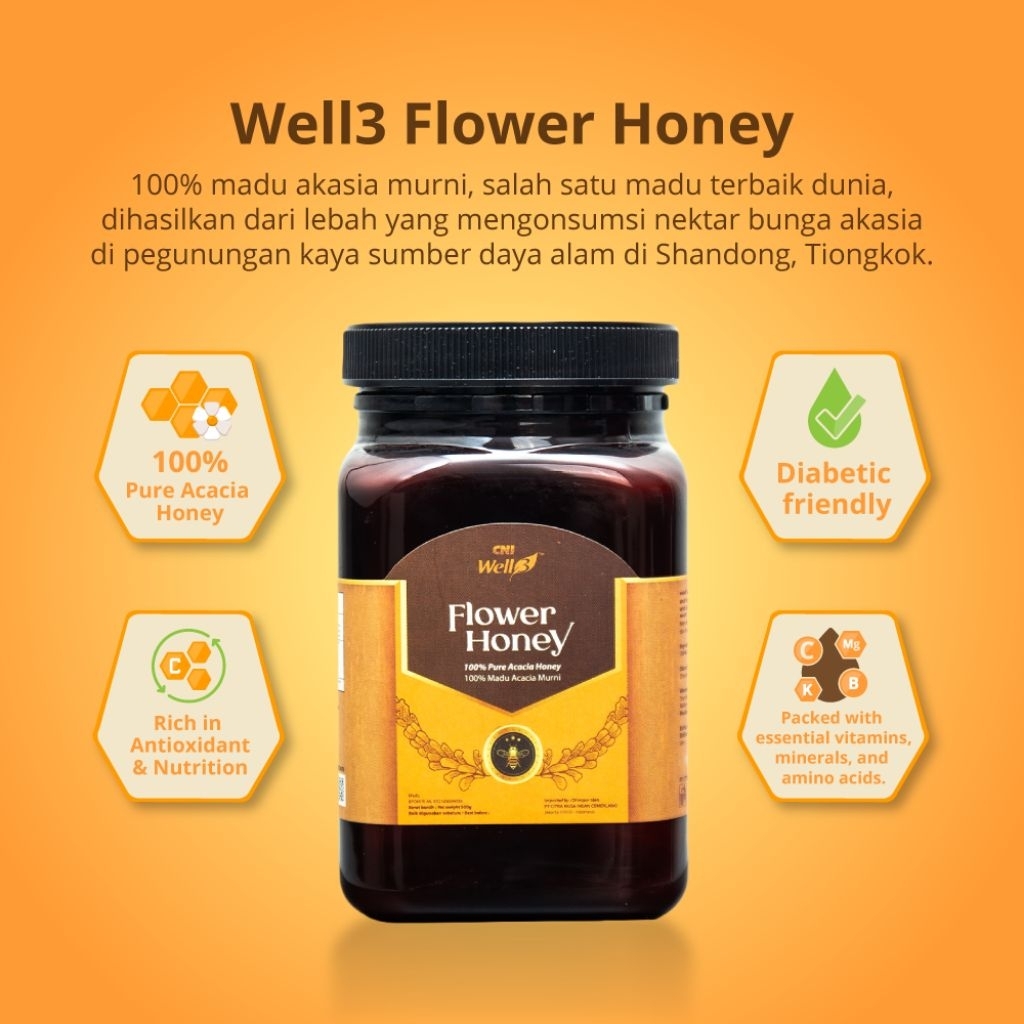 

Well3 Flower Honey rasakan sensasi 100% murni madu akasi