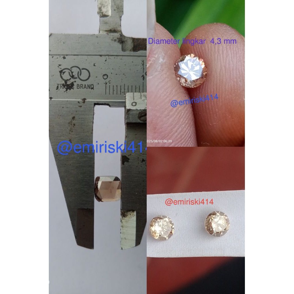 Berlian Asli Banjar 4mm/7,5mm BISA DI BUAT ANTING/CINCIN/LIONTIN