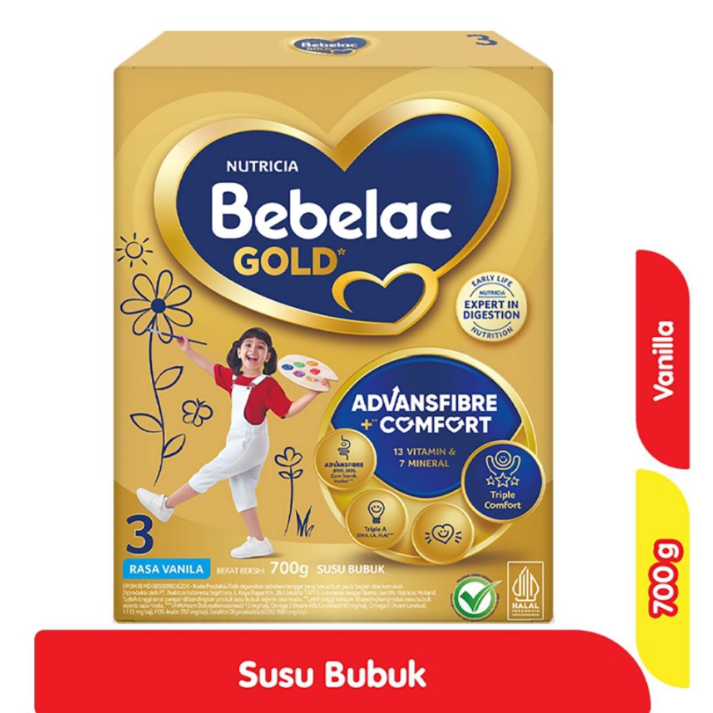 

Susu Bebelac Gold 3 Vanilla 700 g Baby Milk Bubuk Tinggi Serat Balita Nutricia anak bayi