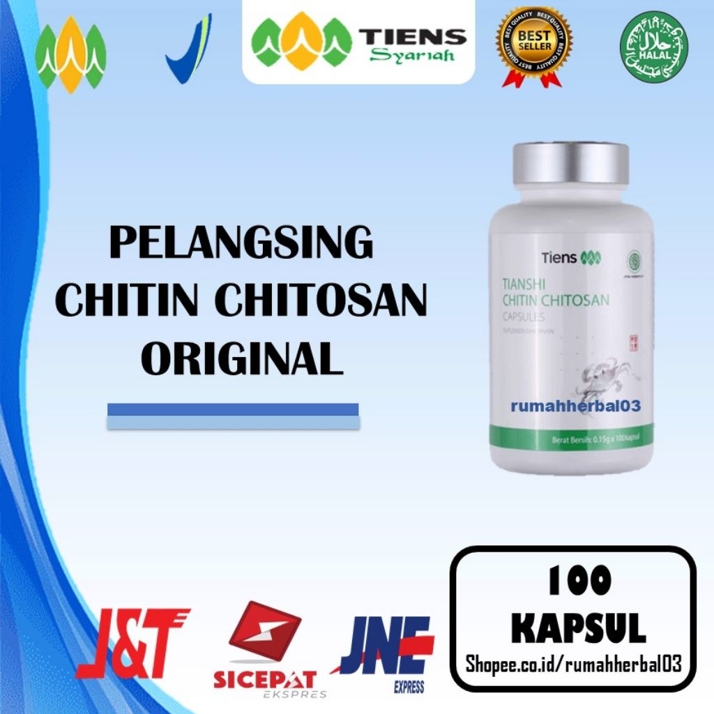 TIANSHI CHITIN CHITOSAN 100 KAPSUL / ASAM LAMBUNG / PELANGSING BADAN