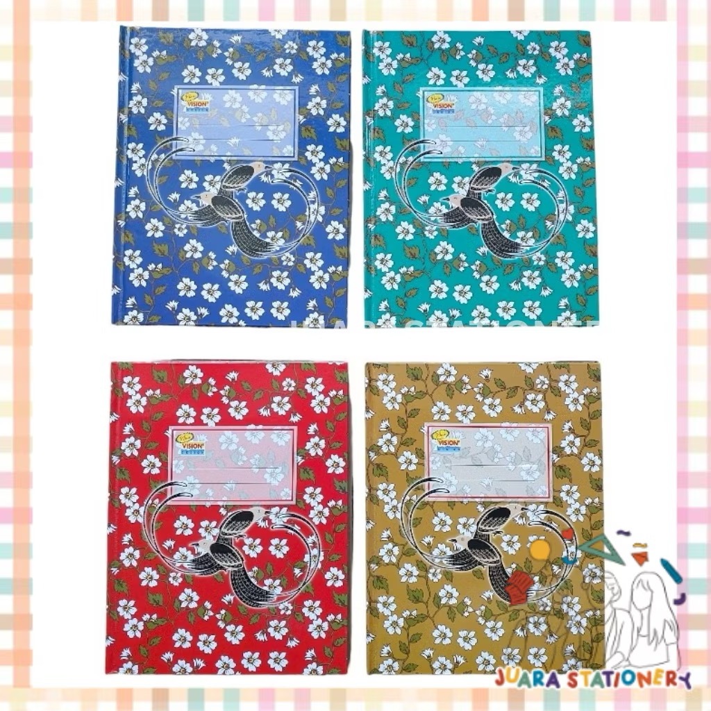 (828) Buku Kwarto Vision 200 Bergaris / Hard Cover Kuarto Buku Bergaris Kwarto