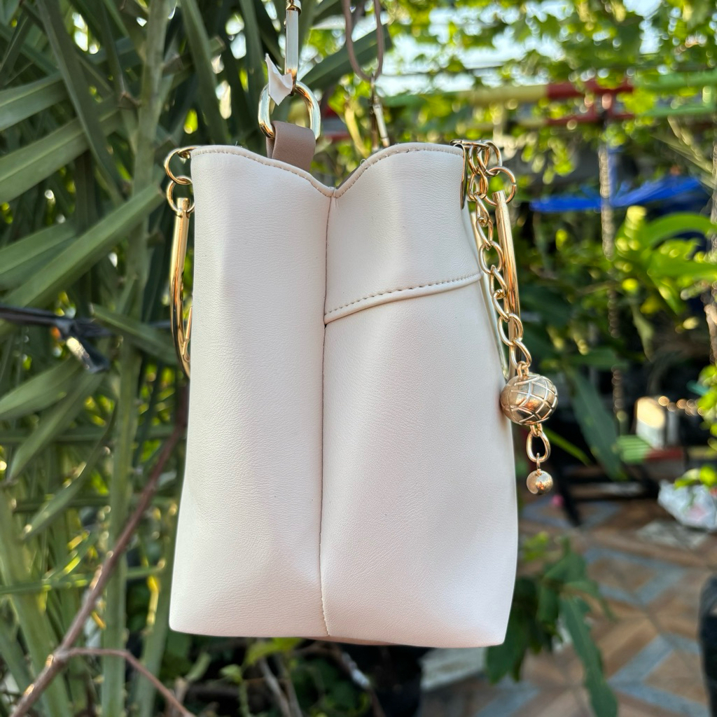 Tas Wanita Slempang Tenteng Bahan Polos Tebal