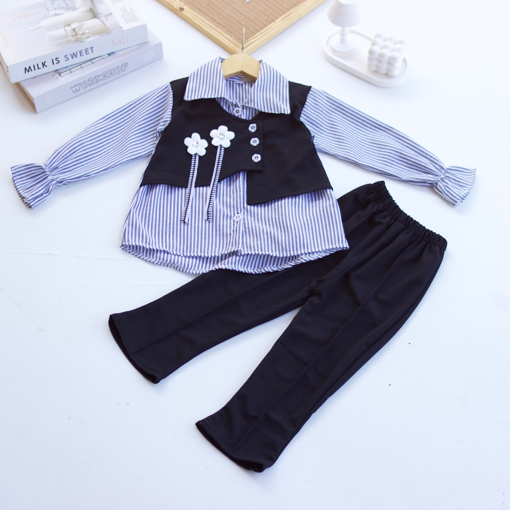 Baju Lebaran Anak Perempuan 2026 Stelan Tanggung 8-9Thn Satuset Bju Anak Lbaran Tunik Gamis Kid Umur