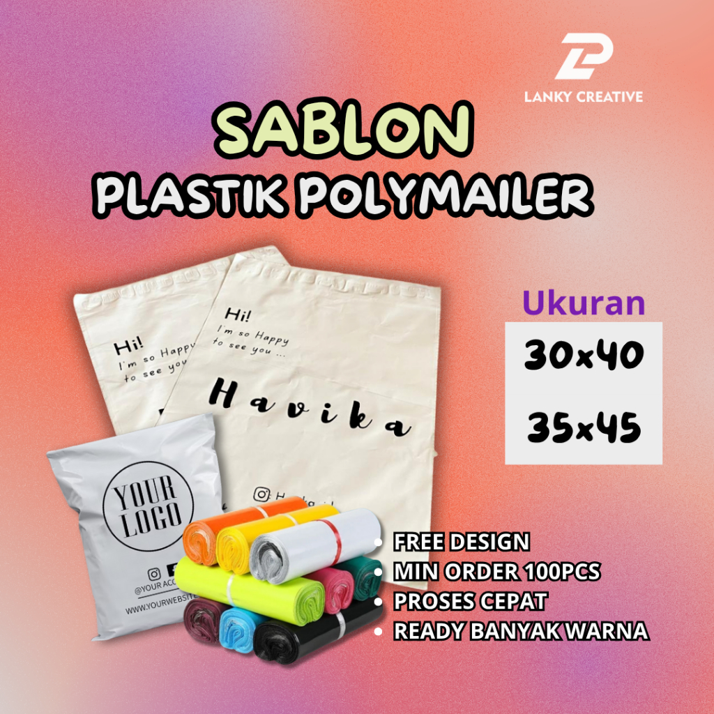 

Sablon Plastik Polymailer Size 30x40 & 35x45 Custom TEBAL