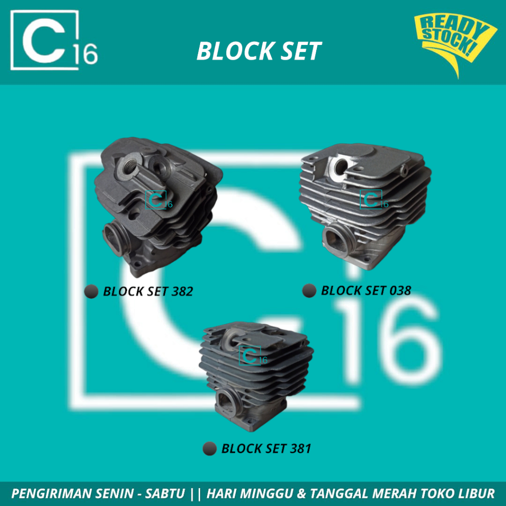 Block Chainsaw Blok Senso Tipe MS381 Senso 038 Komplit Untuk Chainsaw MS382 MS038 MS381