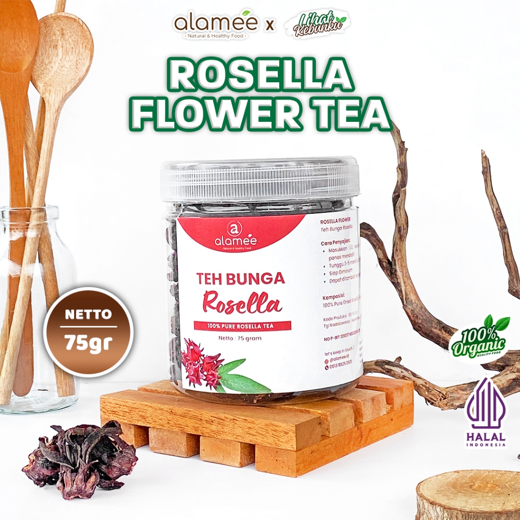 

ALAMEE Rosella Tea Teh Bunga Rosela Kering Flower Merah Organik Red 75gr LIHAT KEBUNKU