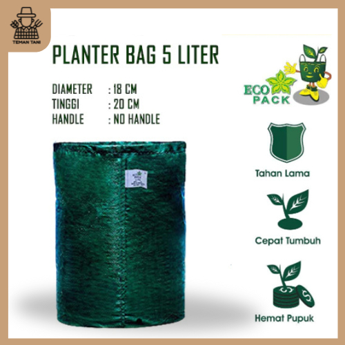 Planter Bag 5 Liter No Handle 100% Media Tanam Planter Bag 5 Liter