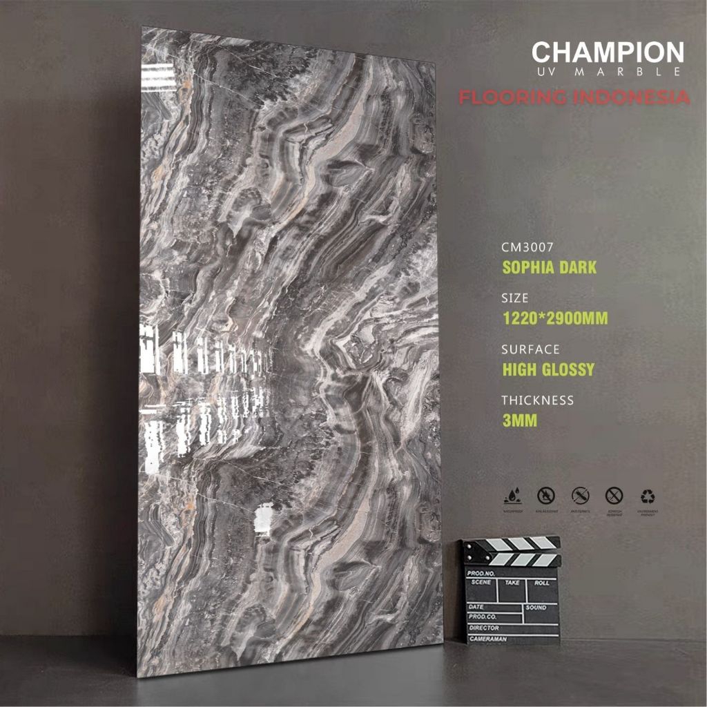 panel dinding PVC marmer CM3007/Lembar