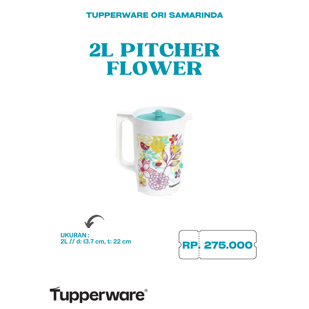 Tupperware Ori - Pitcher Purple, Yellow, Printing // ceret minuman