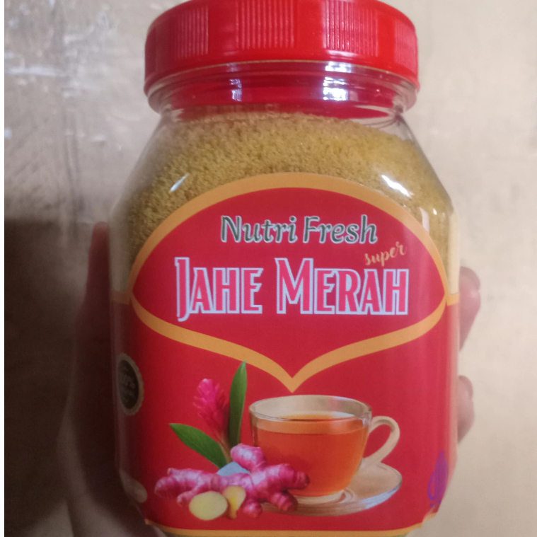 

Serbuk Jahe Merah Super nutrifresh plus Habbatussauda 330 gram kemasan Toples / Serbuk JAHE Merah