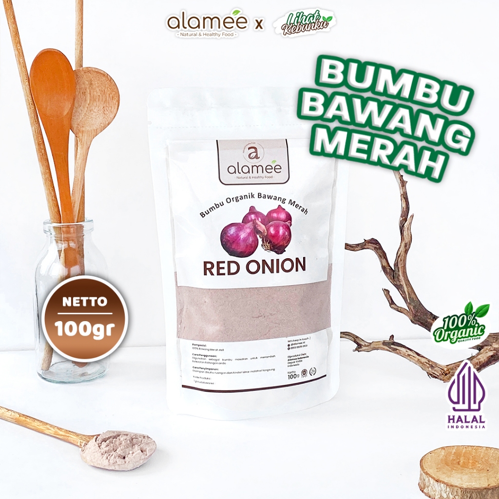 

ALAMEE Bawang Merah Bubuk Red Onion Seasoning Powder Bumbu Dapur Organik Masak 100g LIHAT KEBUNKU