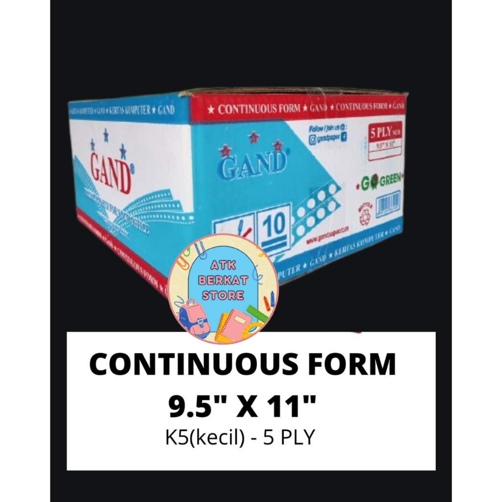 

[1 dus] Kertas Print continous Form paper GAND K5 PLY