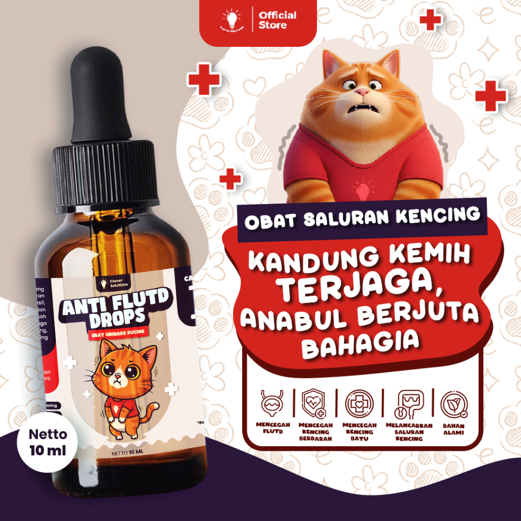Clever Solutions - Anti FLUTD Drops Mencegah FLUTD dan Kencing Batu, serta Membantu Mengatasi Susah 