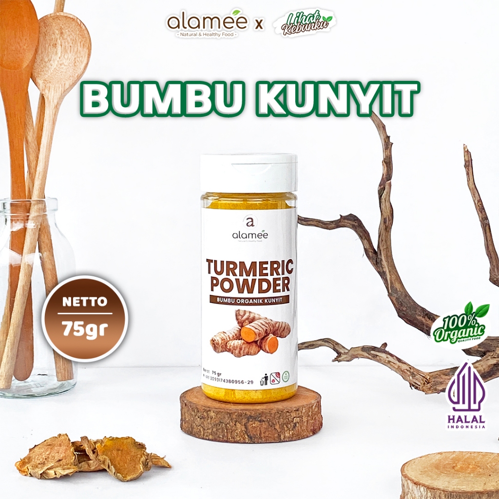 

ALAMEE Kunyit Bubuk Turmeric Powder Ground Bumbu Dapur Instan Organik Murni Asli LIHAT KEBUNKU