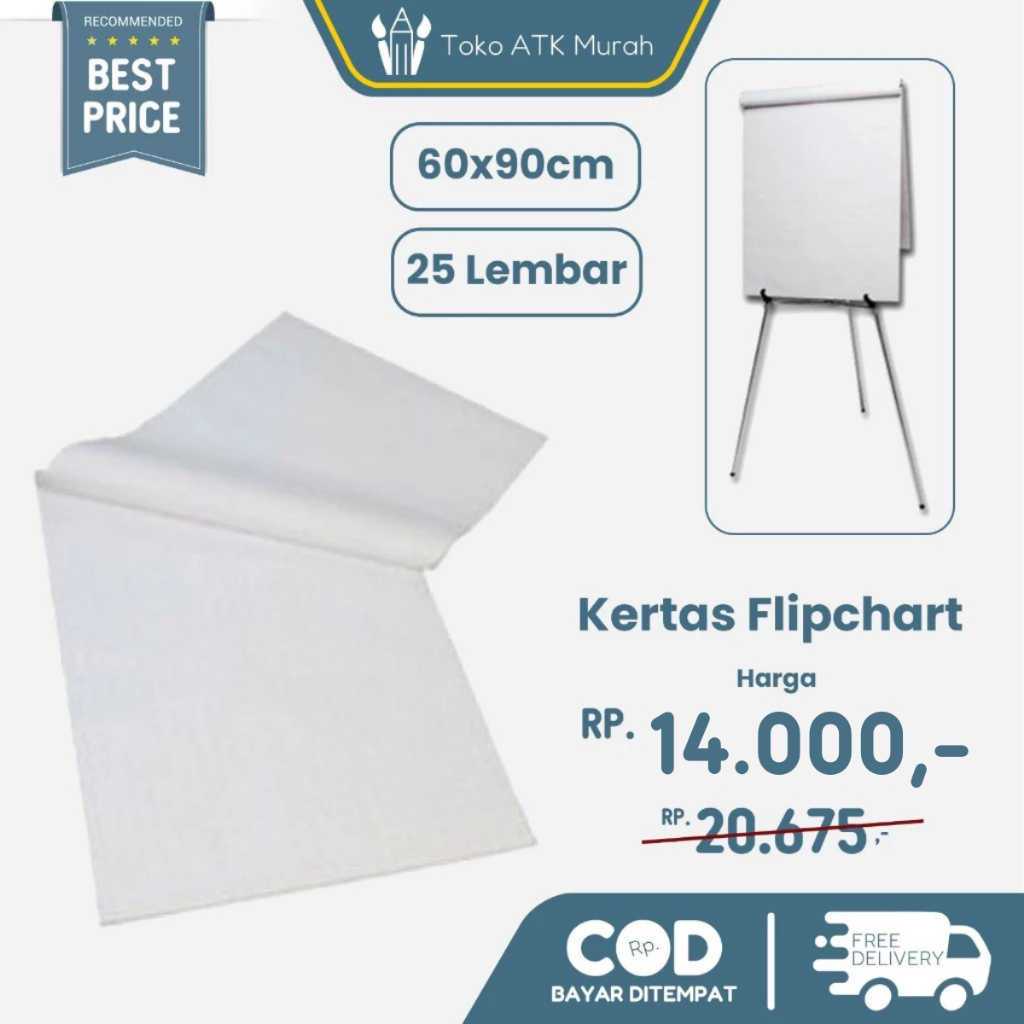 

Kertas Flipchart / Kertas Koran / Kertas Stensil / Kertas Presentasi 60x90cm isi 25lembar