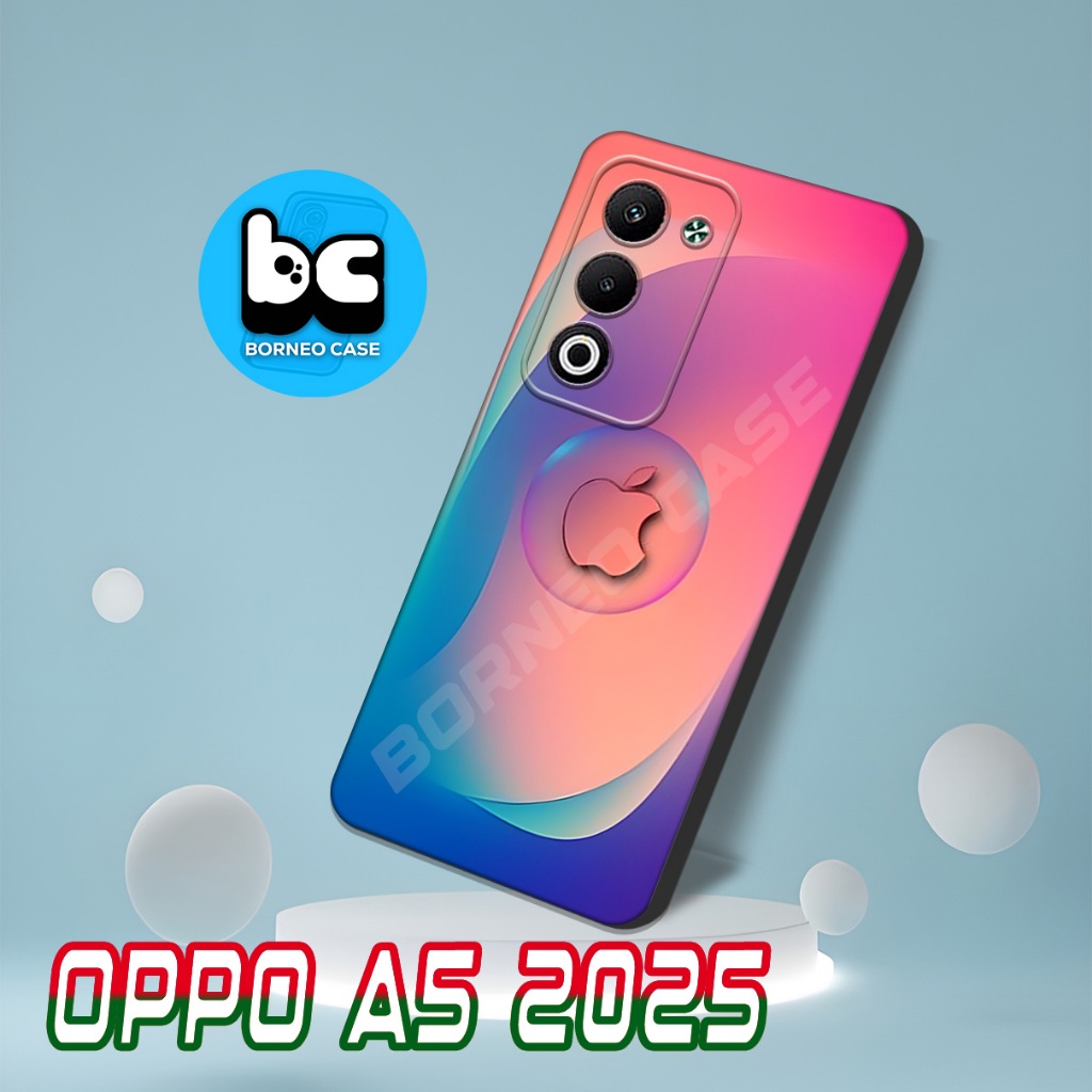 54/Borneo Case, Casing HP OPPO A5 2025 (Motif Iphone),Cover Pelindung Hp/Silikon TPU
