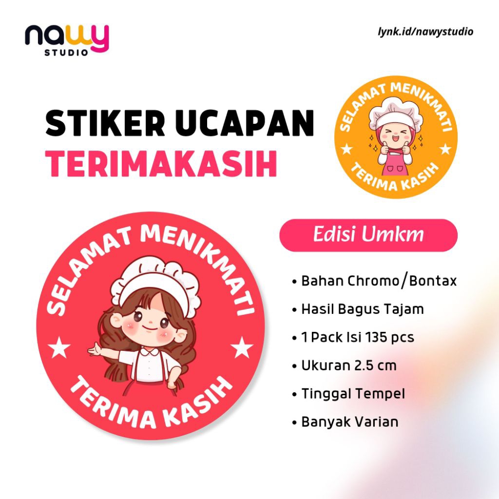 

Nawy - Stiker ucapan terimakasih selamat menikmati murah Surabaya bisa satuan awet label makanan kemasan