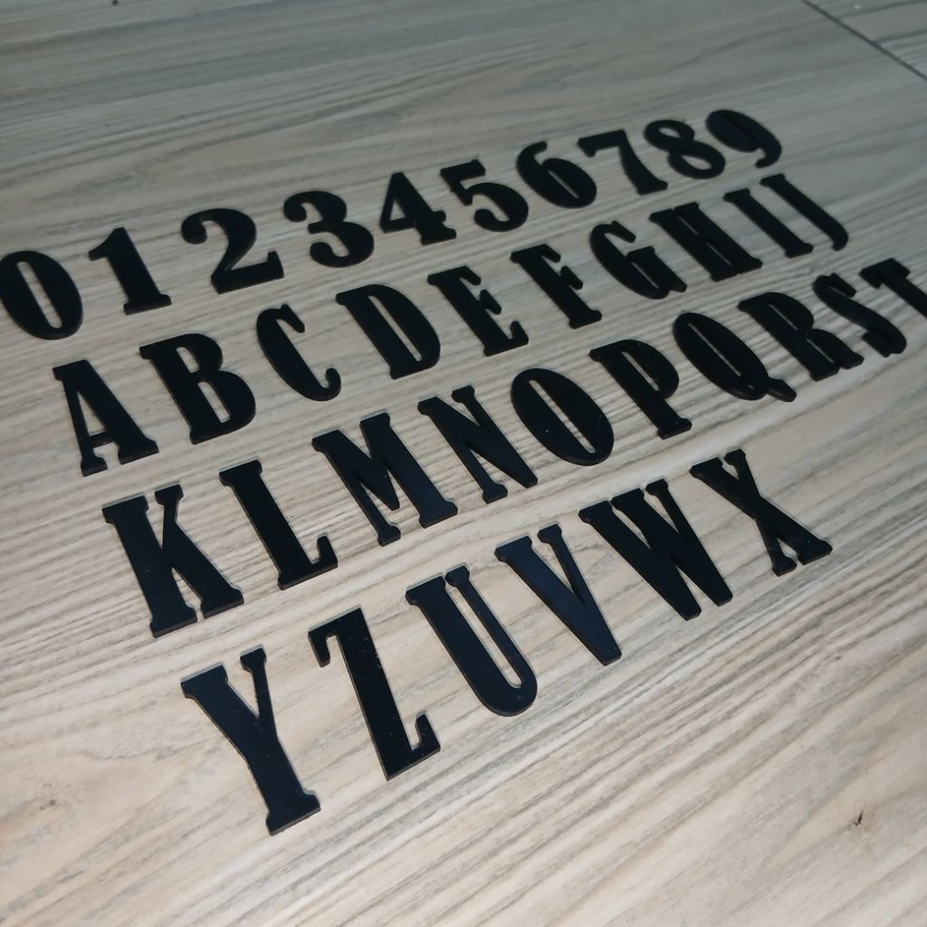 Huruf Akrilik - Angka Akrilik - Huruf  Alfabet  - Huruf  Abjad | Akrilik Custom  Tebal 2 Mm