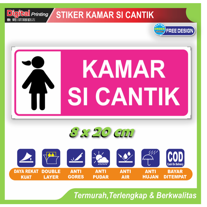 

Stiker tulisan kamar cewek wanita perempuan sticker pintu ruang kamar rumah sayang anak