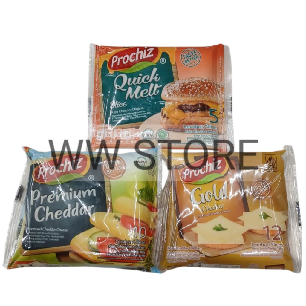 

Keju olahan halal MUI GarudaFood Garuda Food Prochiz Processed GOLD 12 lembar / PREMIUM 10 slice / QUICK MELT 5 slices Cheddar Cheese