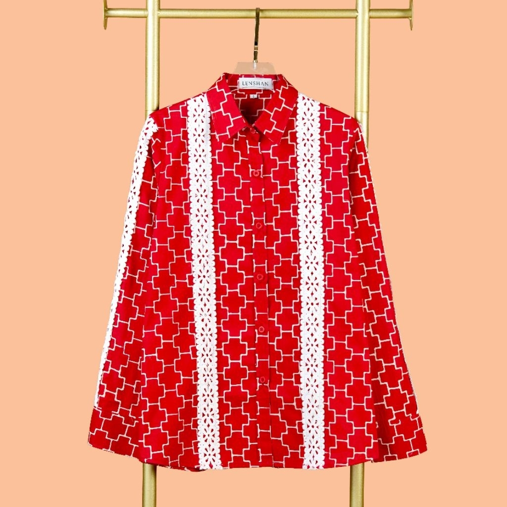 Atasan Wanita Batik “KARTINI” Nuansa Merah Putih