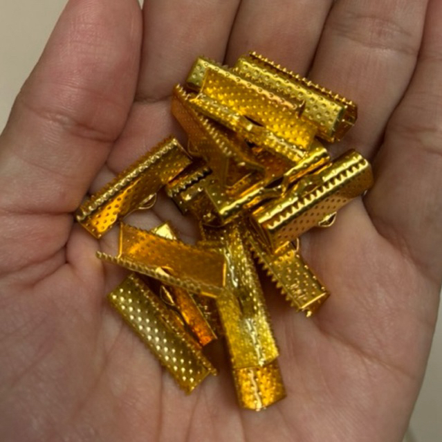 

60PCS 2CM Klep / klip Gerigi penjepit pita tali gold emas