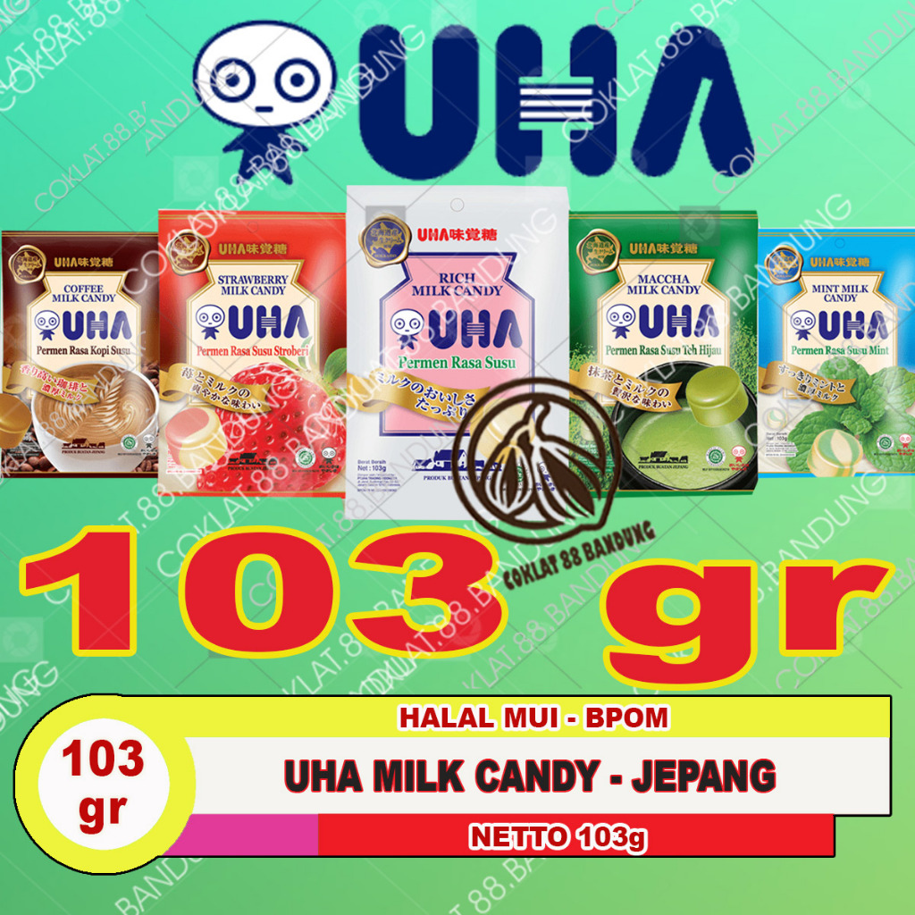 

UHA Milk Candy 103gr Permen Susu Jepang Halal – Aneka Rasa Matcha, Milk, Strawberry, Mint, Kopi