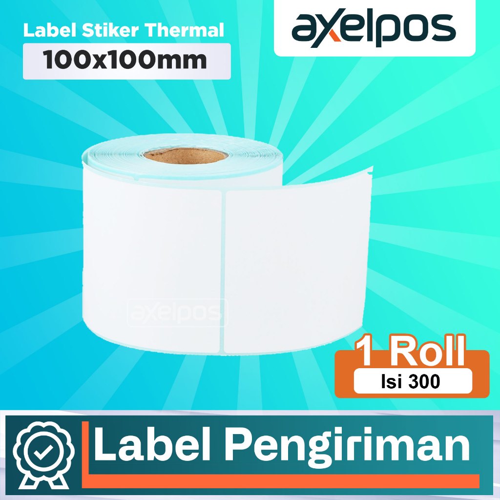 

Axelpos Kertas Label Stiker Thermal Resi 100x100mm Isi 300/500 Lembar