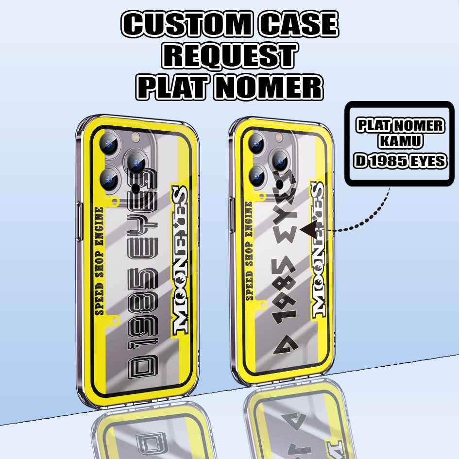 Custom Plat Nomer Glossy Clear Case For IPHONE 6 7 8 PLUS 9 X XS XR 11 PRO MAX 12 MINI 13 14 15 16 P