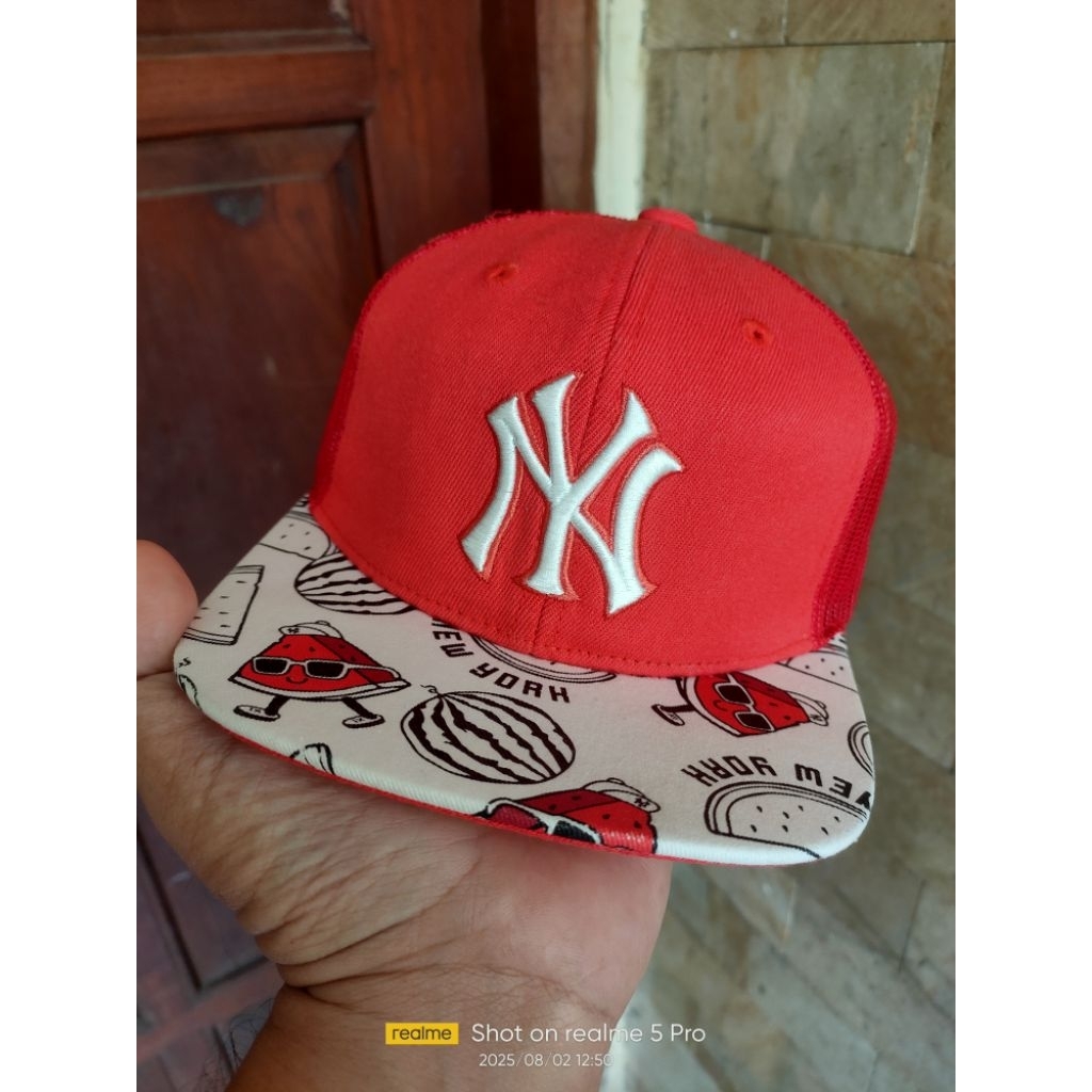 Topi Snapback Anak MLB NY Yankees Original Second Fashion Pria/Wanita