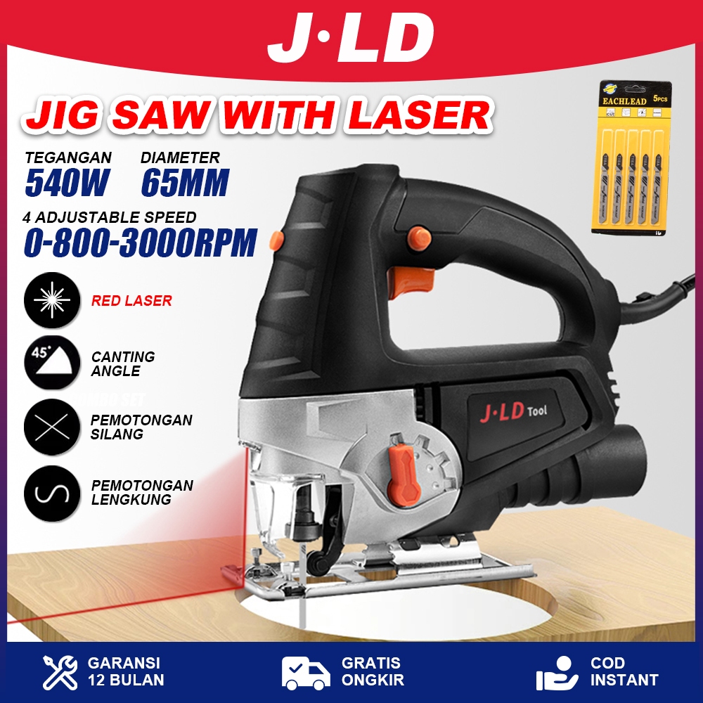 QH JLD Mesin Jig Saw Kayu Jig Saw Gergaji 540W Kayu Jig Saw Gergaji 220V variable speed Gergaji