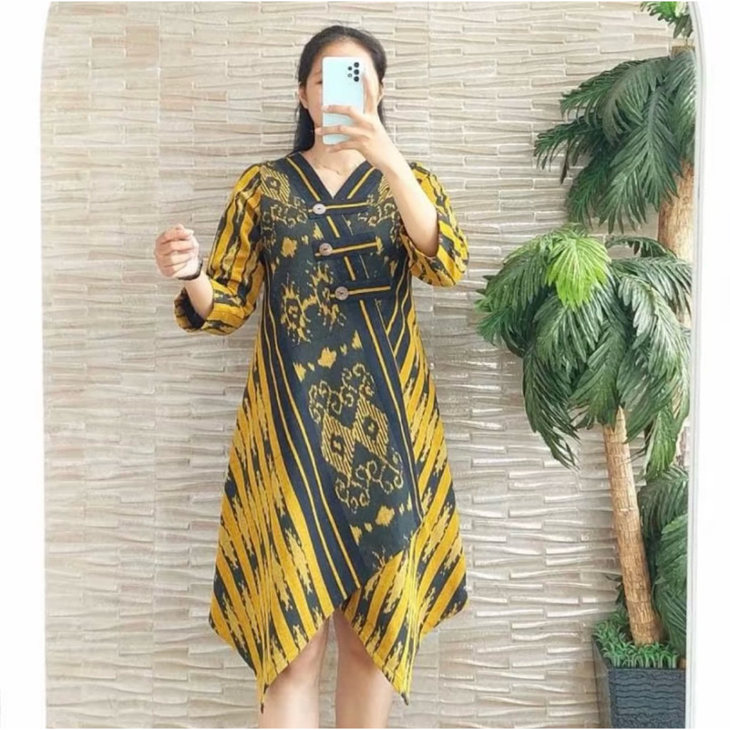 Dress Tenun Dress Wanita Dress Pesta Dress kondangan Dress tenun ethnik Baju Tenun Pesta