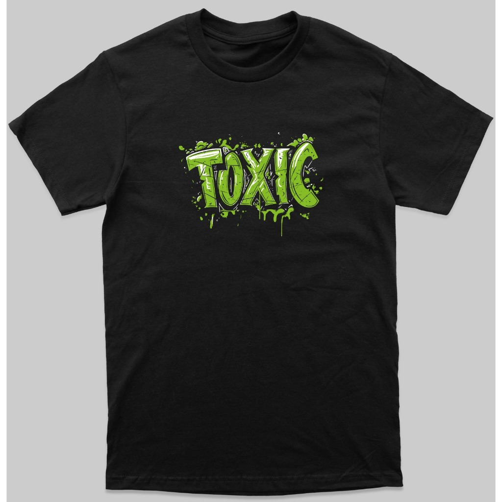 Baju Kaos Distro Pria Dewasa Keren Lengan Pendek Terbaru Motif Toxic Hitam